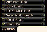 Poker Options Menu